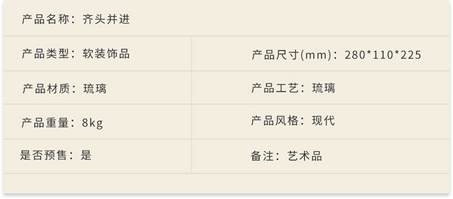 新中式家具軟裝設(shè)計,琉璃擺件,齊頭并進詳情.jpg